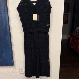 Elan Black Crochet Jumpsuit